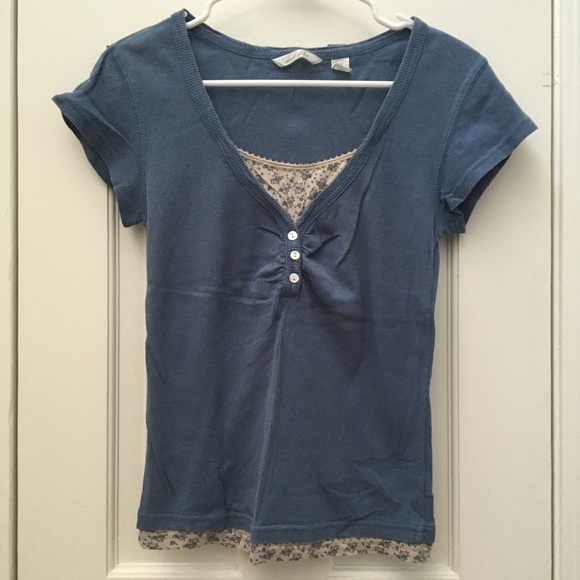 Derek Heart Tops - LAYERED HENLEY TEE
